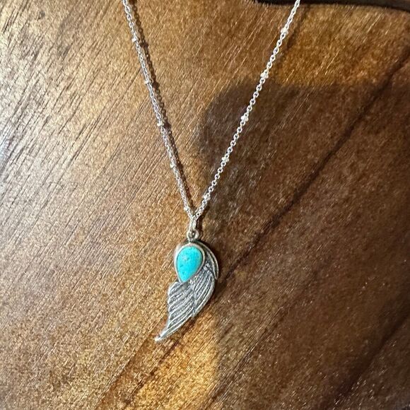 Native American Eagle Turquoise Necklace, Genuine Sterling Silver & Turquoise S - Picture 4 of 15